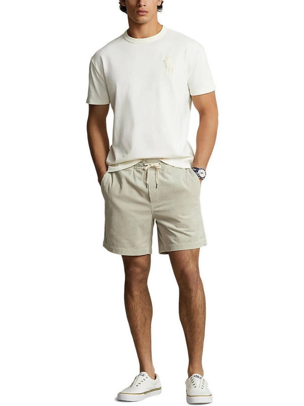 Polo Ralph Lauren Men's Big Pony Jersey T-Shirt-  Cream-standard fit